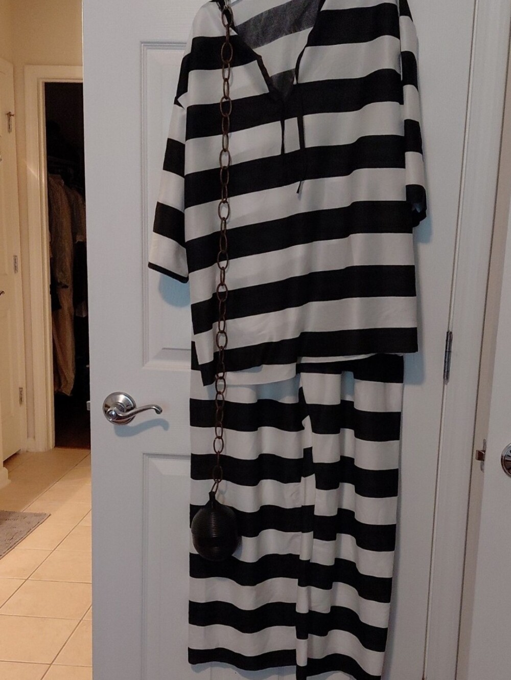 Rubie's Black & White Striped Halloween Costume